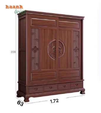 Tủ đựng quần áo bằng gỗ thủ công – Tinh hoa nội thất Á Đông-TAG 011