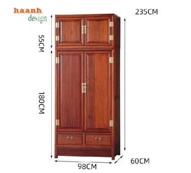 Tủ quần áo gỗ cánh chạm - Sự kết hợp nghệ thuật và tiện ích-TAG 010