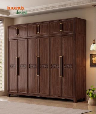 Nâng cấp không gian sống với tủ quần áo cánh chạm-TAG 008