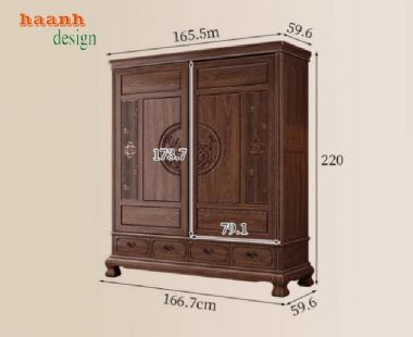 Nâng cấp không gian sống với tủ quần áo cánh chạm-TAG 008