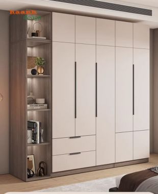 Mẫu tủ quần áo gỗ công nghiệp đẹp thiết kế hai màu hiện đại-TAH 016