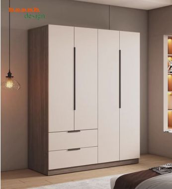 Mẫu tủ quần áo gỗ công nghiệp đẹp thiết kế hai màu hiện đại-TAH 016