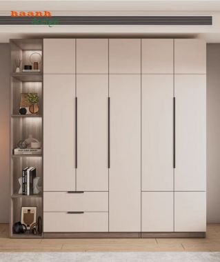 Mẫu tủ quần áo gỗ công nghiệp đẹp thiết kế hai màu hiện đại-TAH 016