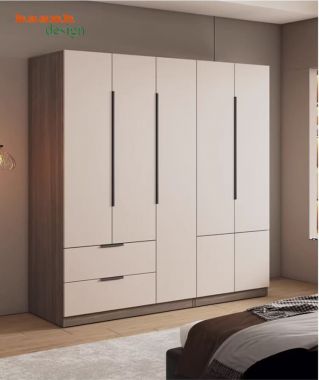 Mẫu tủ quần áo gỗ công nghiệp đẹp thiết kế hai màu hiện đại-TAH 016