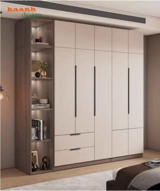 Mẫu tủ quần áo gỗ công nghiệp đẹp thiết kế hai màu hiện đại-TAH 016