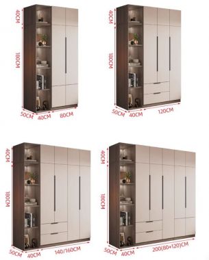 Mẫu tủ quần áo gỗ công nghiệp đẹp thiết kế hai màu hiện đại-TAH 016