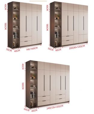 Mẫu tủ quần áo gỗ công nghiệp đẹp thiết kế hai màu hiện đại-TAH 016