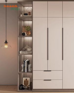 Mẫu tủ quần áo gỗ công nghiệp đẹp thiết kế hai màu hiện đại-TAH 016