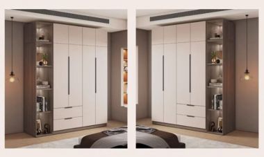 Mẫu tủ quần áo gỗ công nghiệp đẹp thiết kế hai màu hiện đại-TAH 016