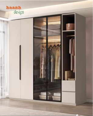 Tủ áo gỗ công nghiệp cánh lùa - Giải pháp lưu trữ hoàn hảo-TAH 008