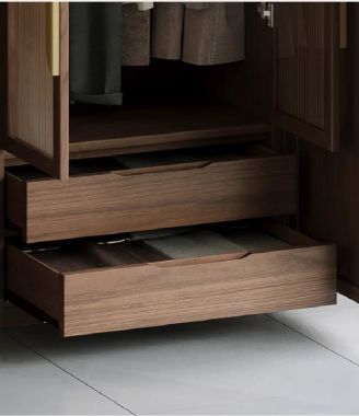 Đẹp mắt với tủ áo gỗ công nghiệp óc chó-TAH 009