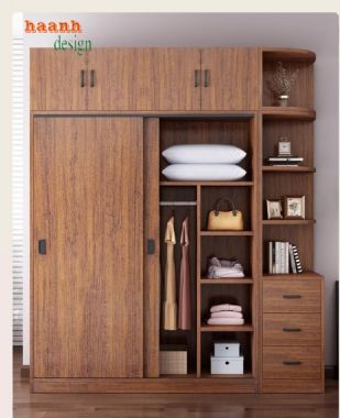 Nâng cao giá trị với tủ áo gỗ óc chó công nghiệp-TAH 007