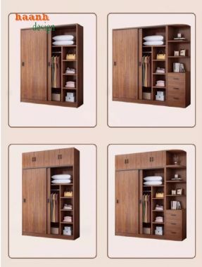 Nâng cao giá trị với tủ áo gỗ óc chó công nghiệp-TAH 007