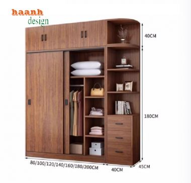 Nâng cao giá trị với tủ áo gỗ óc chó công nghiệp-TAH 007