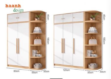 Tủ quần áo gỗ công nghiệp Melamine chống ẩm – Bền đẹp, thẩm mỹ-TAH 014