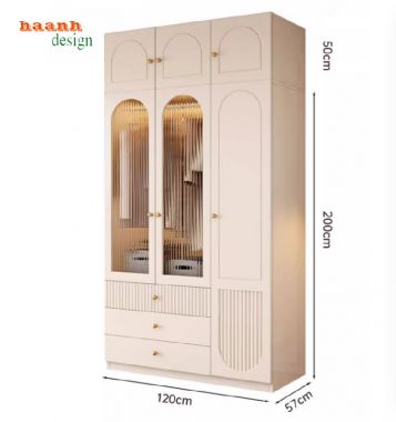 Đẹp mắt với tủ áo gỗ công nghiệp gia đình-TAH 011