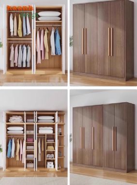 Tủ quần áo gỗ công nghiệp Melamine chống ẩm – Bền đẹp, thẩm mỹ-TAH 014