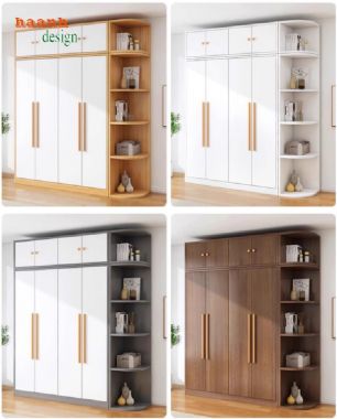 Tủ quần áo gỗ công nghiệp Melamine chống ẩm – Bền đẹp, thẩm mỹ-TAH 014
