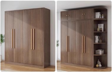 Tủ quần áo gỗ công nghiệp Melamine chống ẩm – Bền đẹp, thẩm mỹ-TAH 014