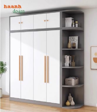 Tủ quần áo gỗ công nghiệp Melamine chống ẩm – Bền đẹp, thẩm mỹ-TAH 014
