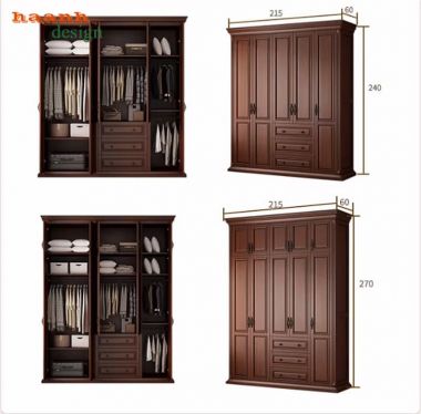 Mẫu tủ quần áo đẹp hiện đại cho phòng ngủ gia đình-TAH 011