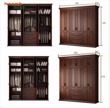 Mẫu tủ quần áo đẹp hiện đại cho phòng ngủ gia đình-TAH 011