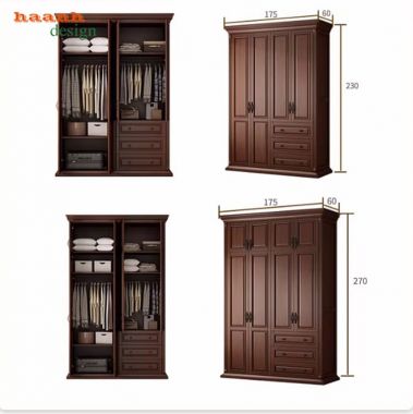 Mẫu tủ quần áo đẹp hiện đại cho phòng ngủ gia đình-TAH 011