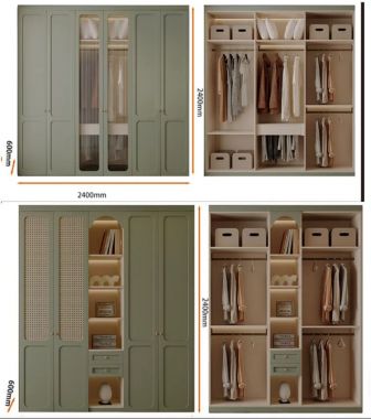 Tủ áo cánh mây gỗ sồi tự nhiên đẹp và bền theo thời gian-TAH 014