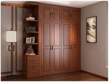 Tủ gỗ quần áo cao cấp gỗ xoan đào thiết kế theo yêu cầu-TAH 012