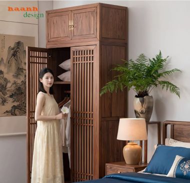 Tủ Quần Áo Cao Cấp Phong Cách Á Đông Hiện Đại-TAH 018