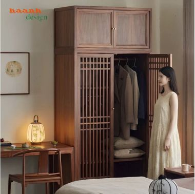 Tủ Quần Áo Cao Cấp Phong Cách Á Đông Hiện Đại-TAH 018