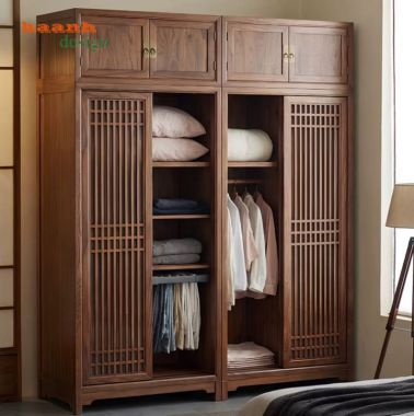 Tủ Quần Áo Cao Cấp Phong Cách Á Đông Hiện Đại-TAH 018