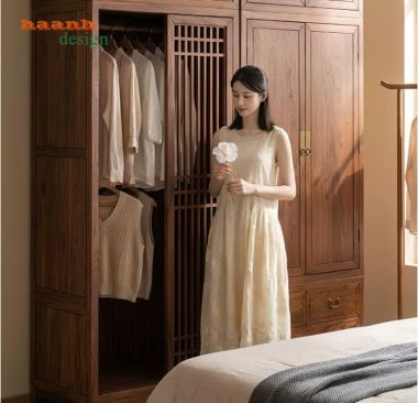 Tủ Quần Áo Cao Cấp Phong Cách Á Đông Hiện Đại-TAH 018