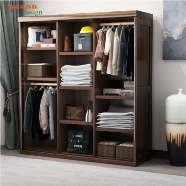 Tủ quần áo gỗ óc chó-TAH 015