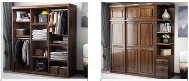 Tủ quần áo gỗ óc chó-TAH 015