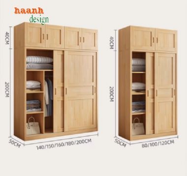 Tủ Quần Áo Gỗ Sồi – Vẻ Đẹp Tự Nhiên Vượt Thời Gian-TAH 008