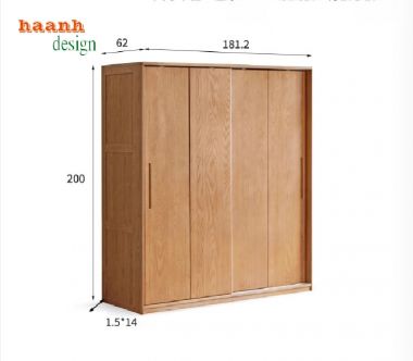 Bí quyết duy trì vẻ đẹp cho tủ quần áo gỗ sồi lâu dài-TAH 006