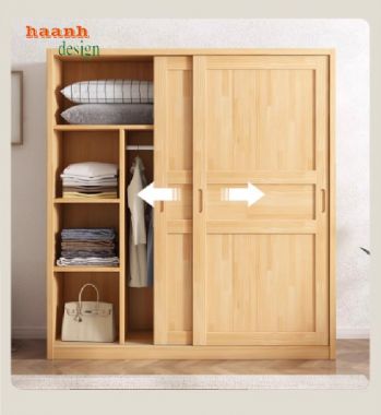 Tủ Quần Áo Gỗ Sồi – Vẻ Đẹp Tự Nhiên Vượt Thời Gian-TAH 008