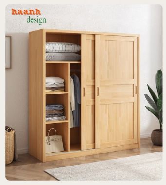 Tủ Quần Áo Gỗ Sồi – Vẻ Đẹp Tự Nhiên Vượt Thời Gian-TAH 008