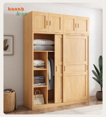 Tủ Quần Áo Gỗ Sồi – Vẻ Đẹp Tự Nhiên Vượt Thời Gian-TAH 008