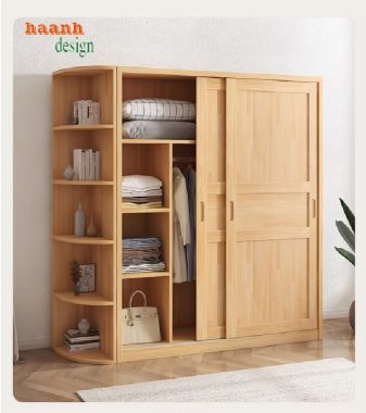 Tủ Quần Áo Gỗ Sồi – Vẻ Đẹp Tự Nhiên Vượt Thời Gian-TAH 008