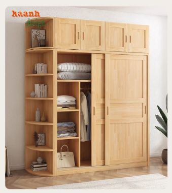 Tủ Quần Áo Gỗ Sồi – Vẻ Đẹp Tự Nhiên Vượt Thời Gian-TAH 008