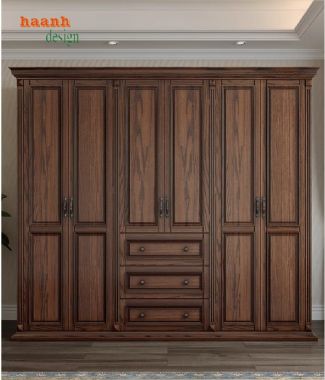 Khẳng định vẻ đẹp tự nhiên với tủ quần áo gỗ sồi-TAH 007