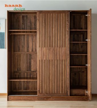 Tủ áo gỗ tự nhiên phong cách hiện đại TAH001