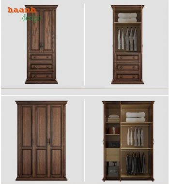 Khẳng định vẻ đẹp tự nhiên với tủ quần áo gỗ sồi-TAH 007