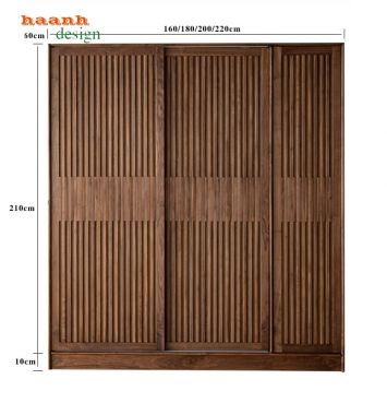 Tủ áo gỗ tự nhiên phong cách hiện đại TAH001