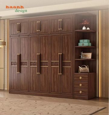 Tủ quần áo phòng ngủ gỗ sồi tự nhiên đẹp, hiện đại gia đình-TAH 010