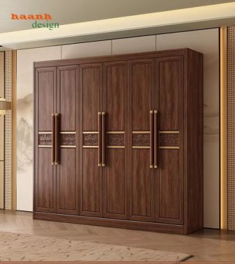Tủ quần áo phòng ngủ gỗ sồi tự nhiên đẹp, hiện đại gia đình-TAH 010