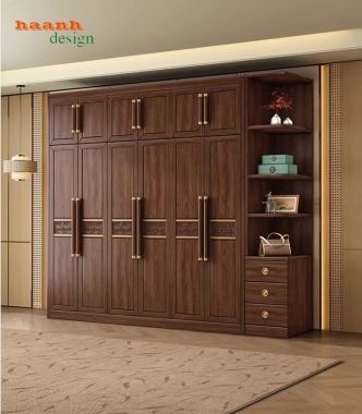 Tủ quần áo phòng ngủ gỗ sồi tự nhiên đẹp, hiện đại gia đình-TAH 010