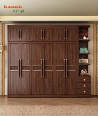 Tủ quần áo phòng ngủ gỗ sồi tự nhiên đẹp, hiện đại gia đình-TAH 010